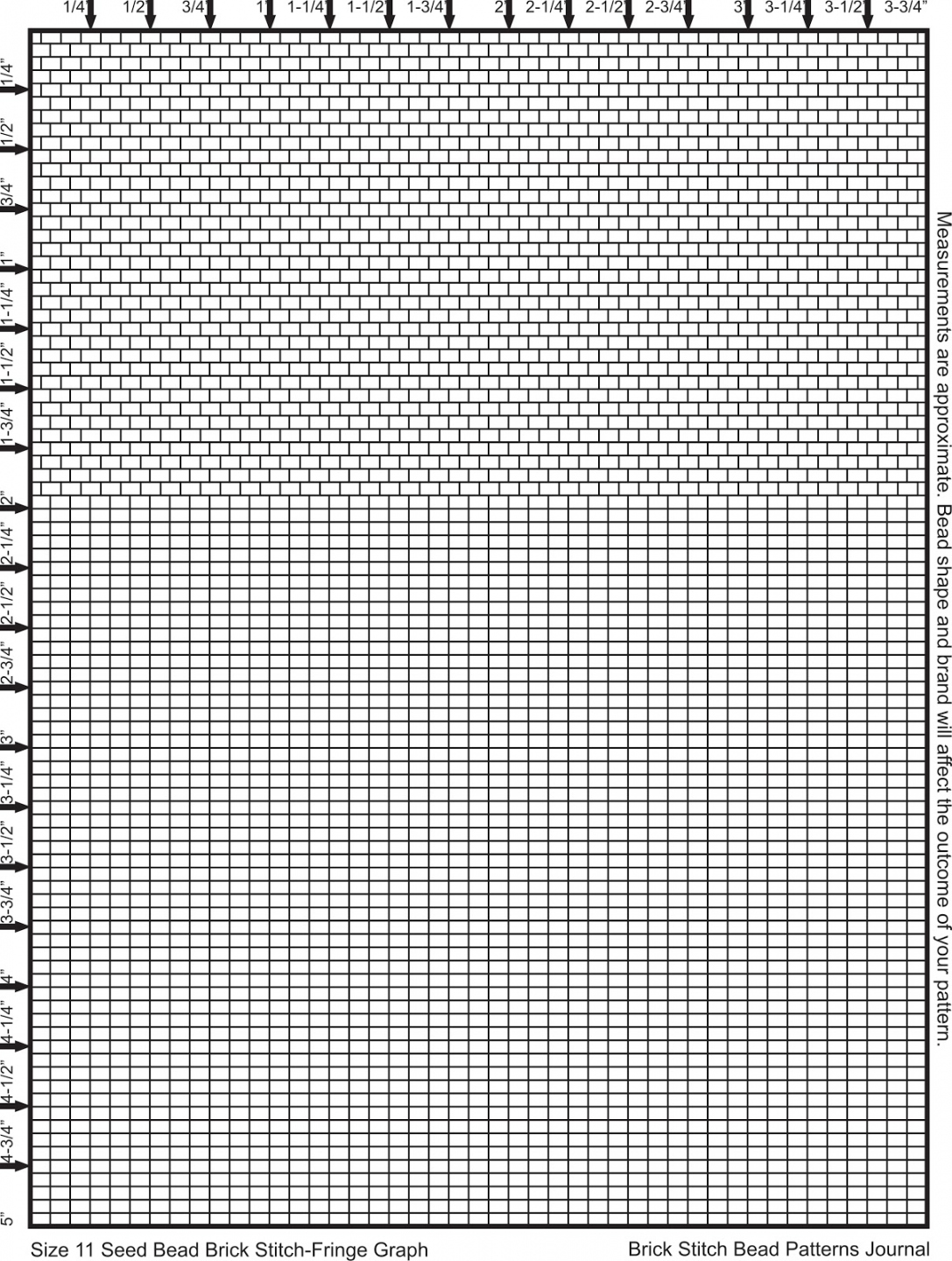 Brick Stitch Bead Patterns Journal: Size  Seed Bead Graph Paper  - FREE Printables - Free Printable Brick Stitch Earring Graph Paper