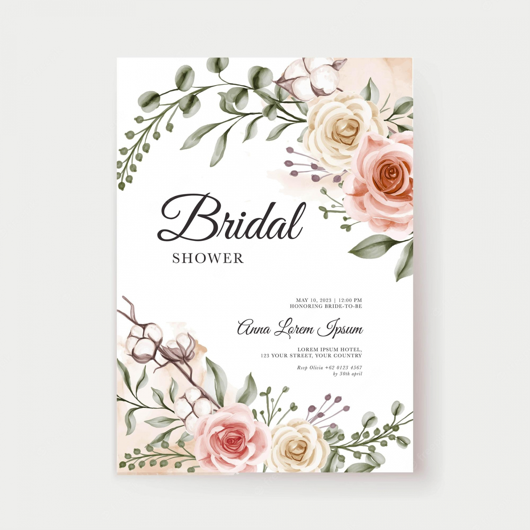 Bridal Shower Card - Free Download on Freepik - FREE Printables - Free Printable Bridal Shower Invitations