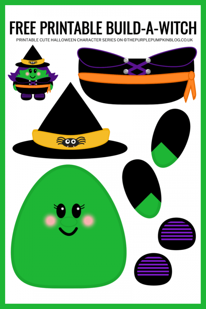 Build-a-Witch! Free Printable Halloween Paper Craft for Kids - FREE Printables - Free Printable Halloween Paper Crafts Templates
