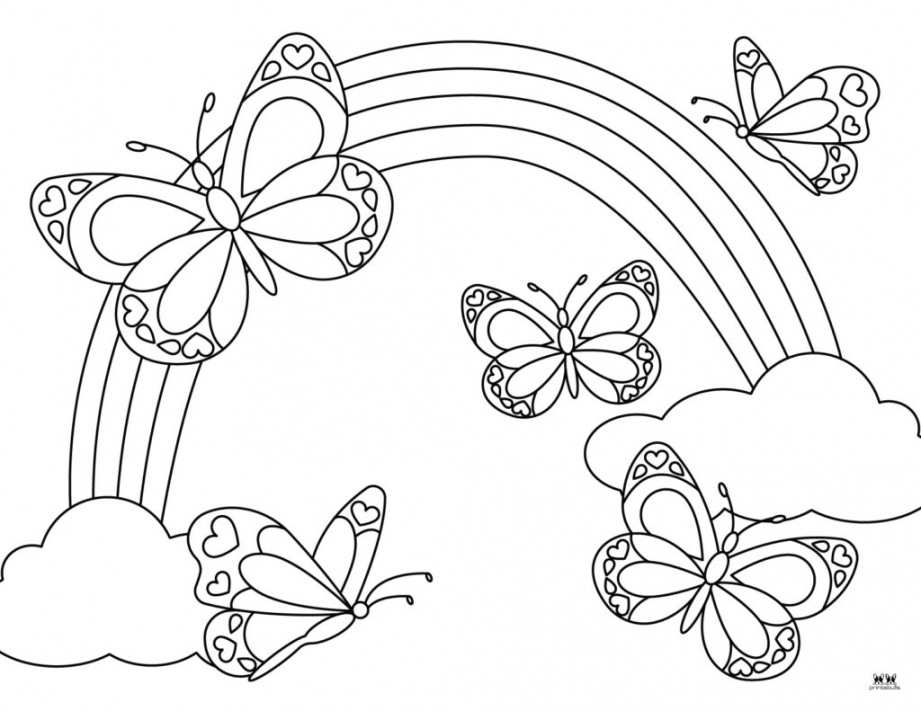 Butterfly Coloring Pages -  FREE Pages  Printabulls - FREE Printables - Free Printable Butterfly Coloring Pages