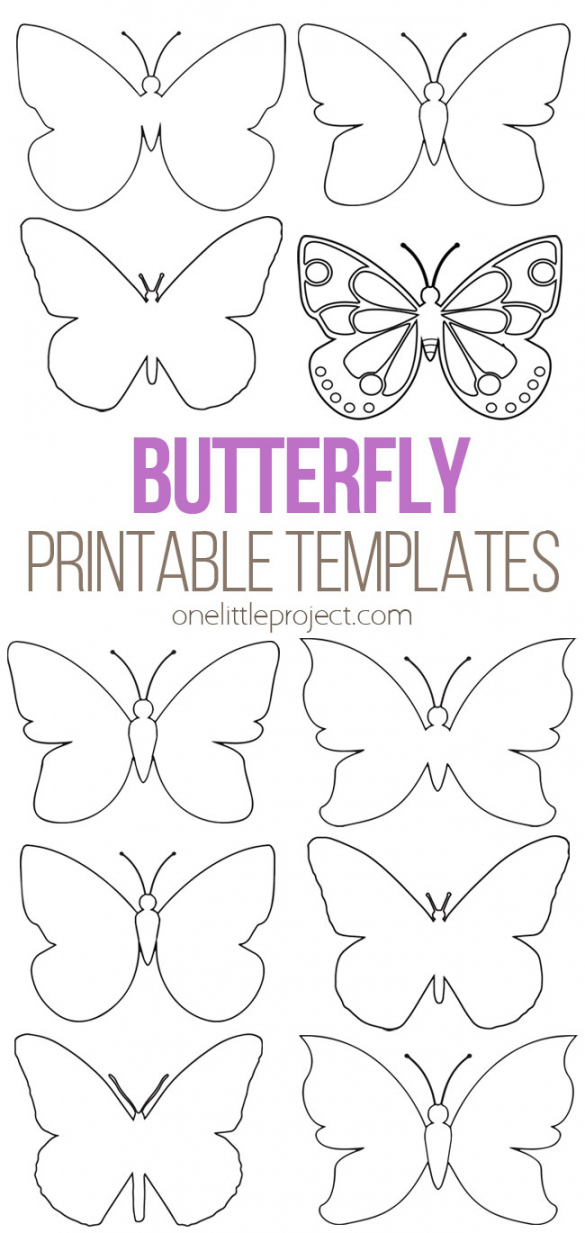 Butterfly Template  Free Printable Butterfly Outlines - One  - FREE Printables - Free Printable 3d Butterfly Template
