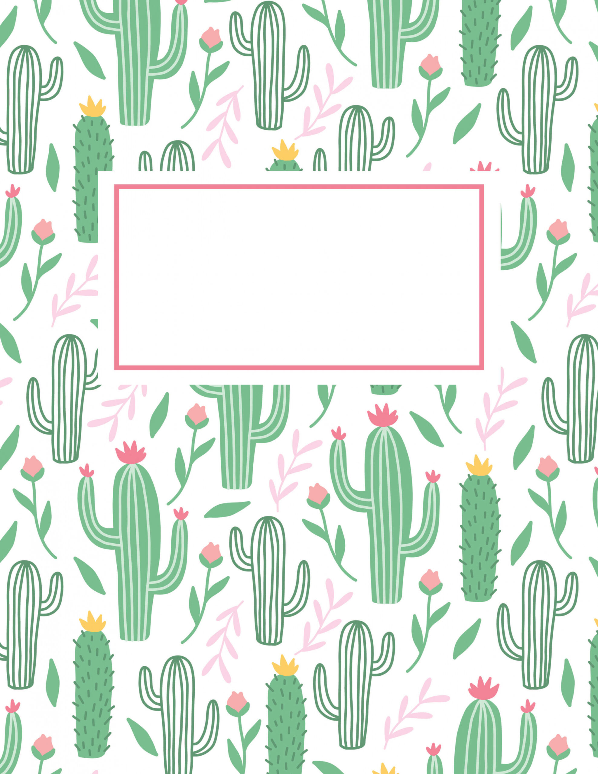 Cactus Printable Binder Cover - Chicfetti - FREE Printables - Free Printable Binder Cover