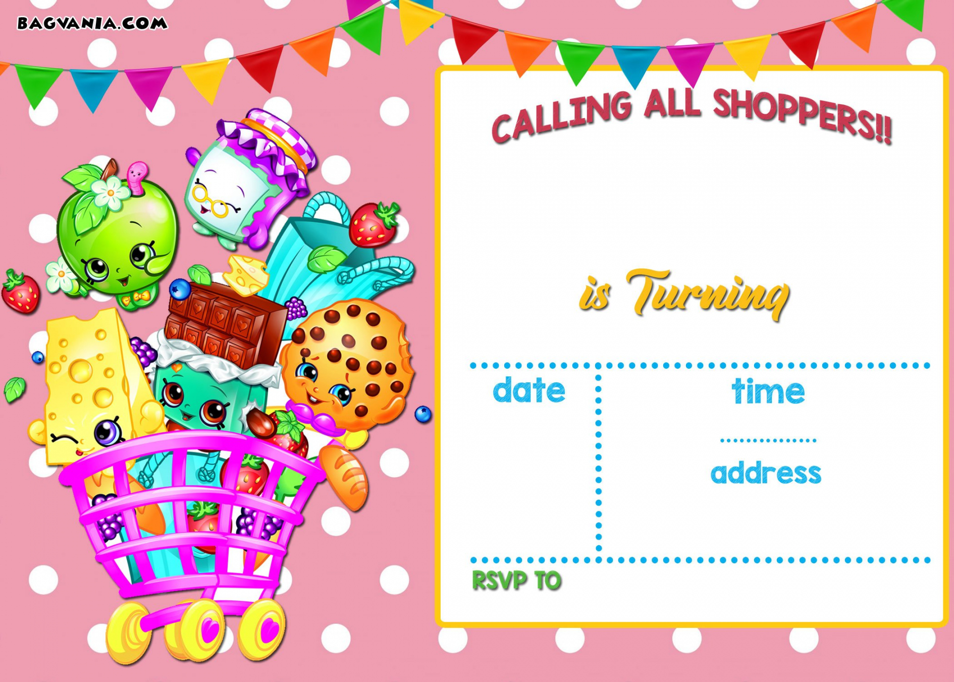 Calling All Shoppers! Here are Free Blank Shopkins Invitation  - FREE Printables - Shopkins Invitations Free Printable