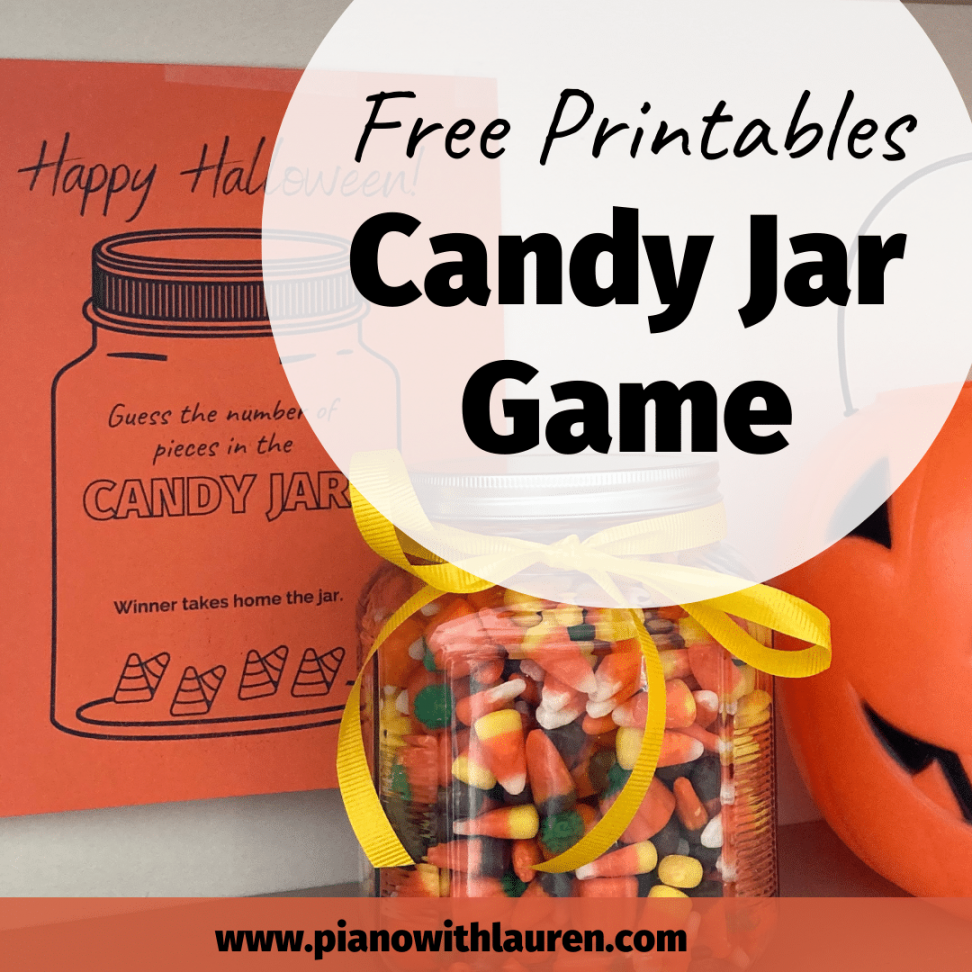 Candy Jar Game  Free Printables - Piano with Lauren - FREE Printables - Free Printable Guess How Many Sweets In The Jar Template