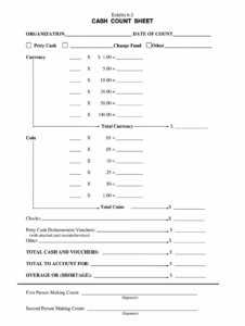 blank free printable cash drawer count sheet - FREE Printable HQ