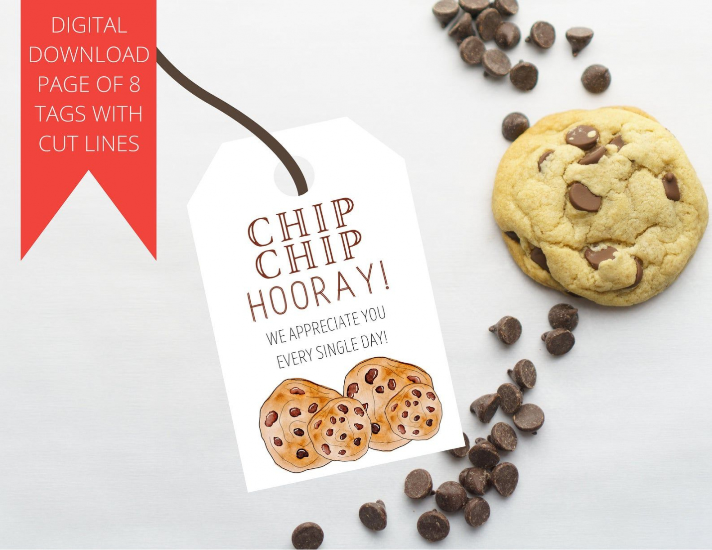 Chip Chip Hooray Printable Gift Tag Appreciation Gift - Etsy  - FREE Printables - Chip Chip Hooray Free Printable