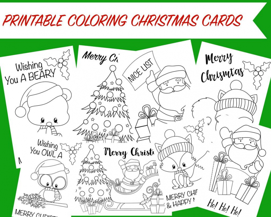Christmas Coloring Cards - Free Printable Christmas Activity for Kids - FREE Printables - Free Printable Christmas Cards To Color
