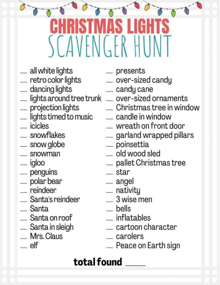 Christmas Lights Scavenger Hunt  Free Printables  We Three Shanes - FREE Printables - Christmas Light Scavenger Hunt Free Printable