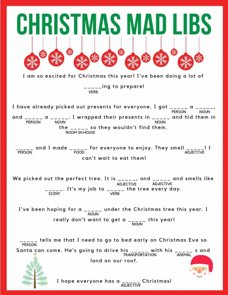 Christmas Mad Libs - Jac of All Things - FREE Printables - Christmas Mad Libs Free Printable