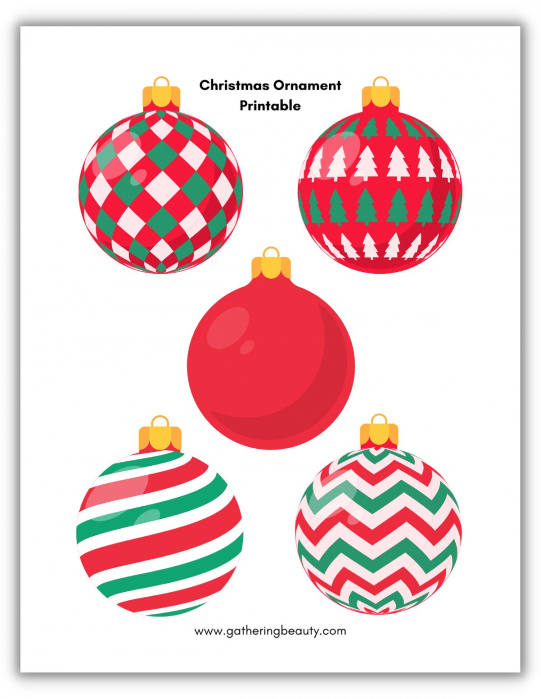 Christmas Ornament Printable — Gathering Beauty - FREE Printables - Free Printable Christmas Ornaments