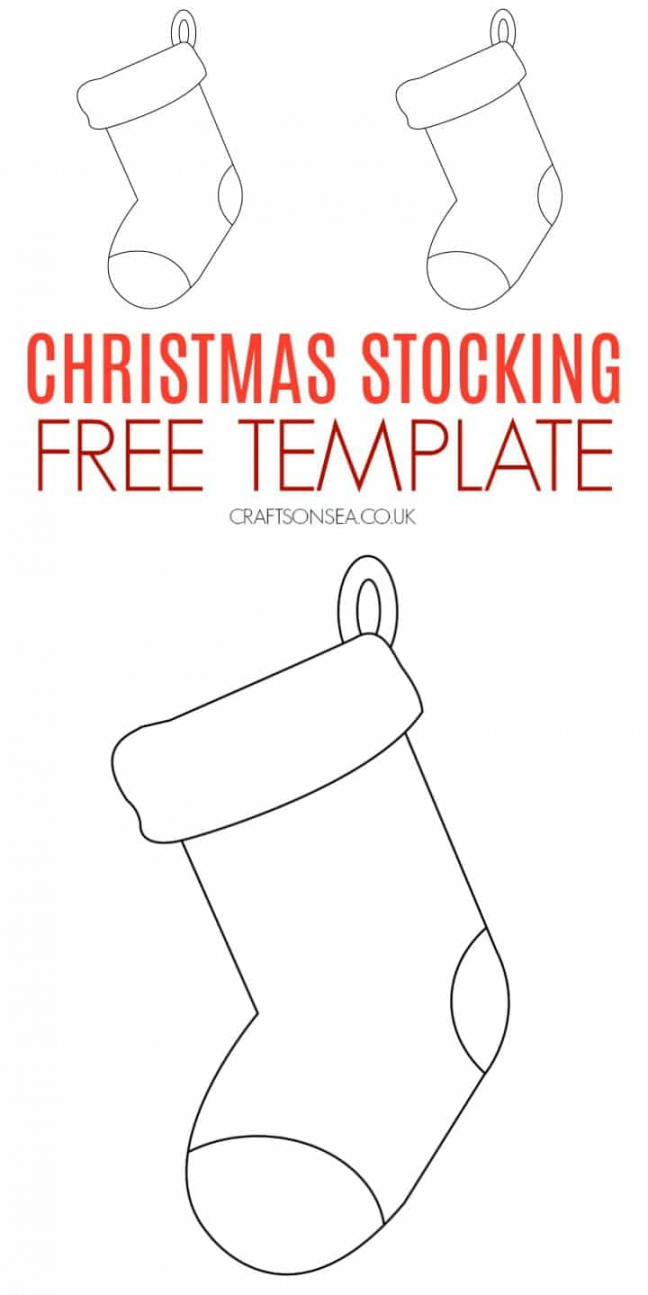 Christmas Stocking Template (FREE Printable PDF) - Crafts on Sea - FREE Printables - Template Print Free Printable Christmas Stocking Pattern
