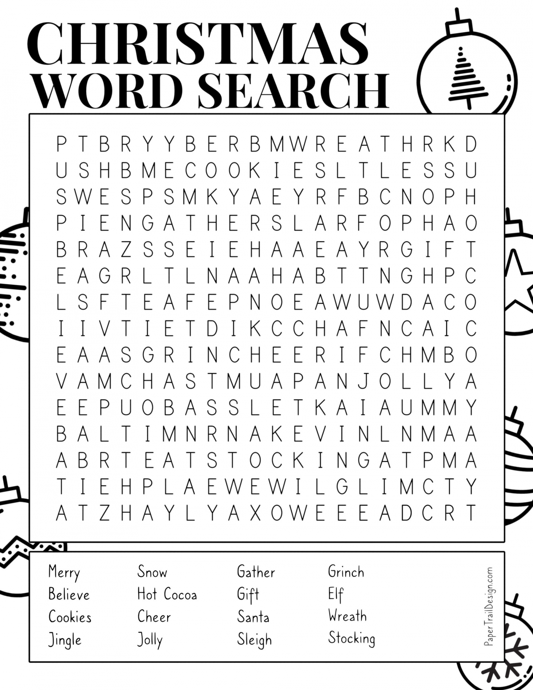 Christmas Word Search Printable - Paper Trail Design - FREE Printables - Christmas Word Search Free Printable