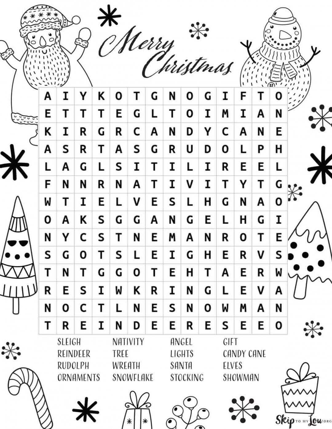 Christmas Word Search  Skip To My Lou - FREE Printables - Christmas Word Search Free Printable