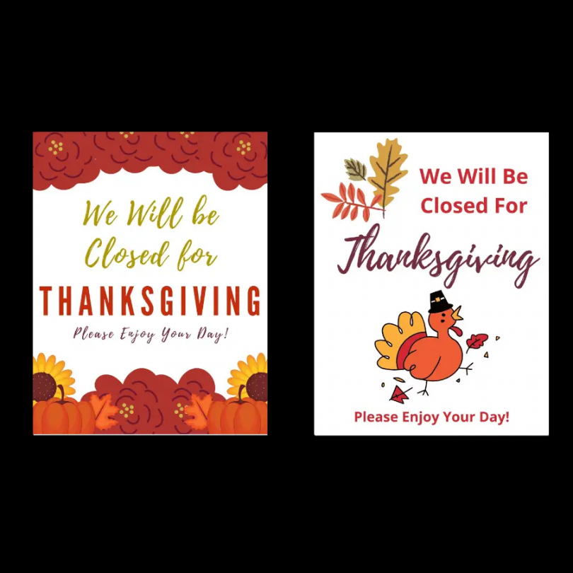 Closed for Thanksgiving Signs - Free Printables - Add A Little  - FREE Printables - Free Printable Closed For Thanksgiving Signs