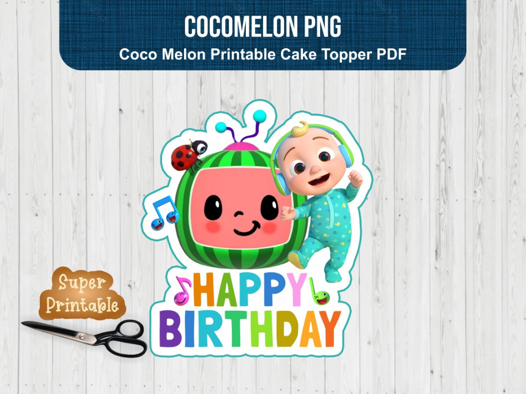 Cocomelon PNG Cocomelon Printable Cake Topper PNG  Vectorency - FREE Printables - Cocomelon Cake Topper Printable Free