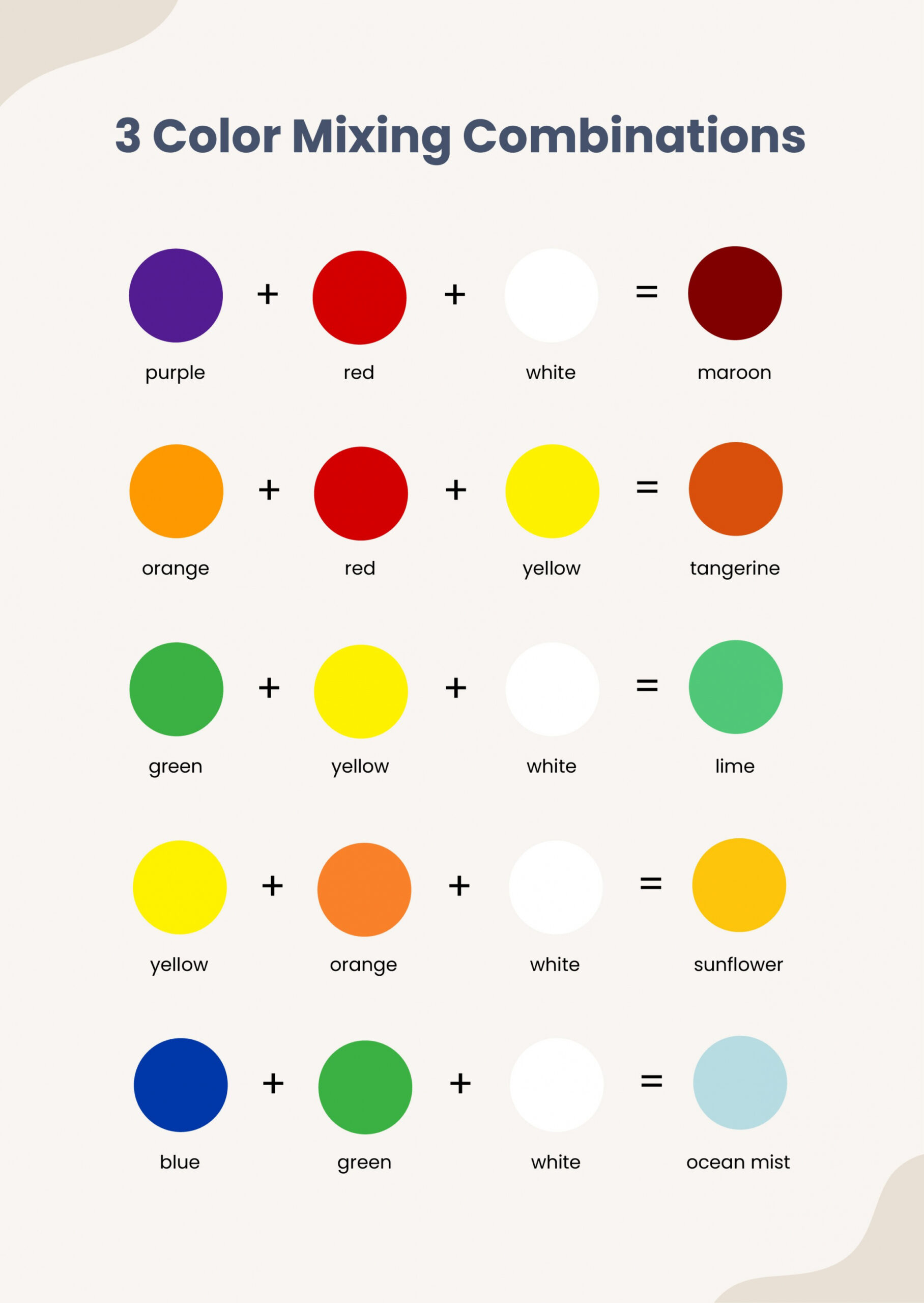Free Printable Color Mixing Chart FREE Printable HQ