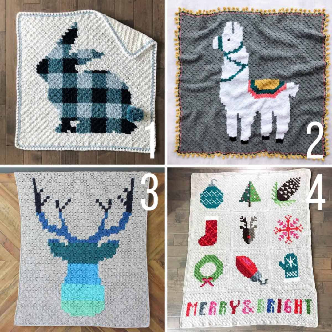 Corner to Corner Crochet Graphgan - Modern, Rustic Deer Blanket  - FREE Printables - Printable Free Crochet Graphgan Patterns