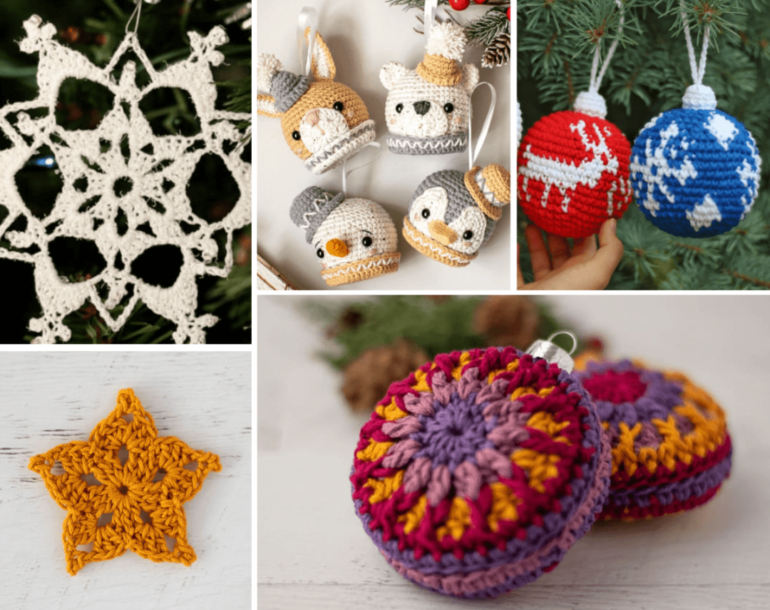 Crochet Christmas Ornaments to Dazzle Your Tree - Crochet  Knit Too - FREE Printables - Free Printable Crochet Christmas Ornament Patterns