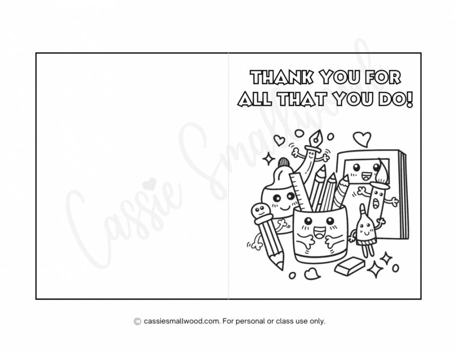 Cute Teacher Appreciation Coloring Pages (And Cards!) - Cassie  - FREE Printables - Free Printable Teacher Appreciation Cards To Color