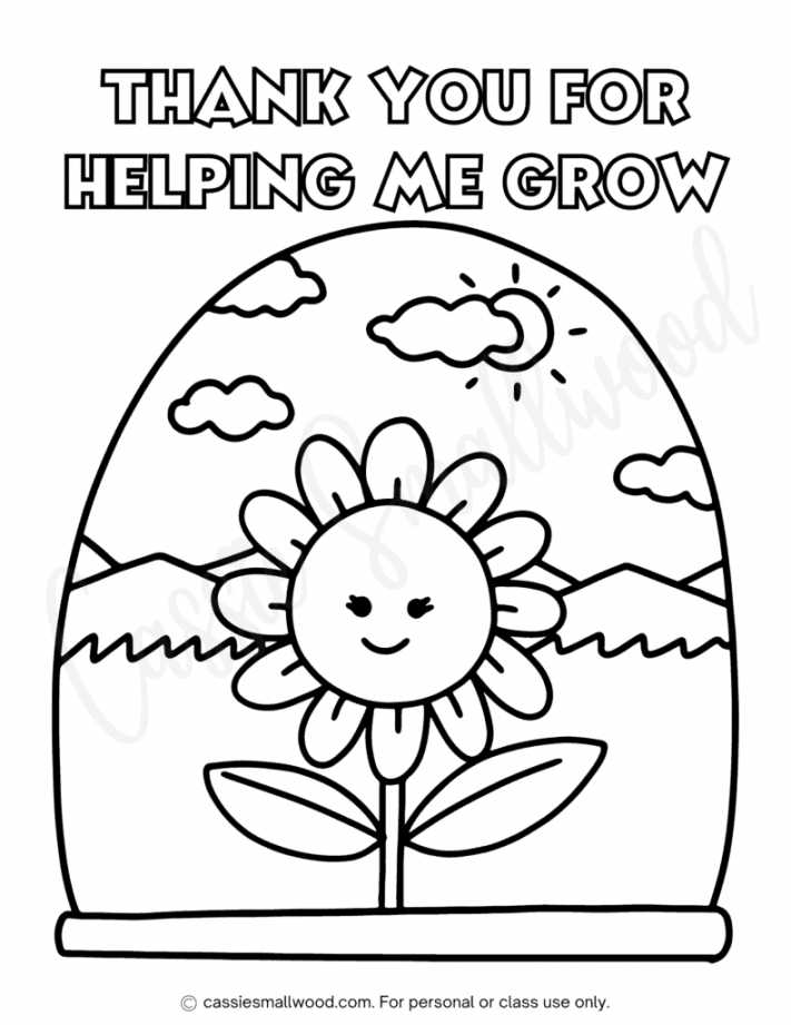 Cute Teacher Appreciation Coloring Pages (And Cards!) - Cassie  - FREE Printables - Free Printable Thank You Teacher Coloring Pages