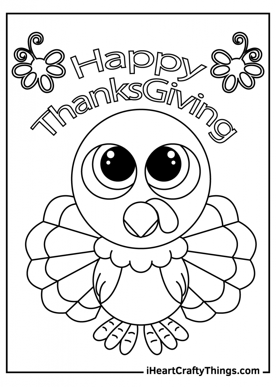 Cute Thanksgiving Turkey Coloring Pages (Updated ) - FREE Printables - Free Printable Turkey Coloring Pages