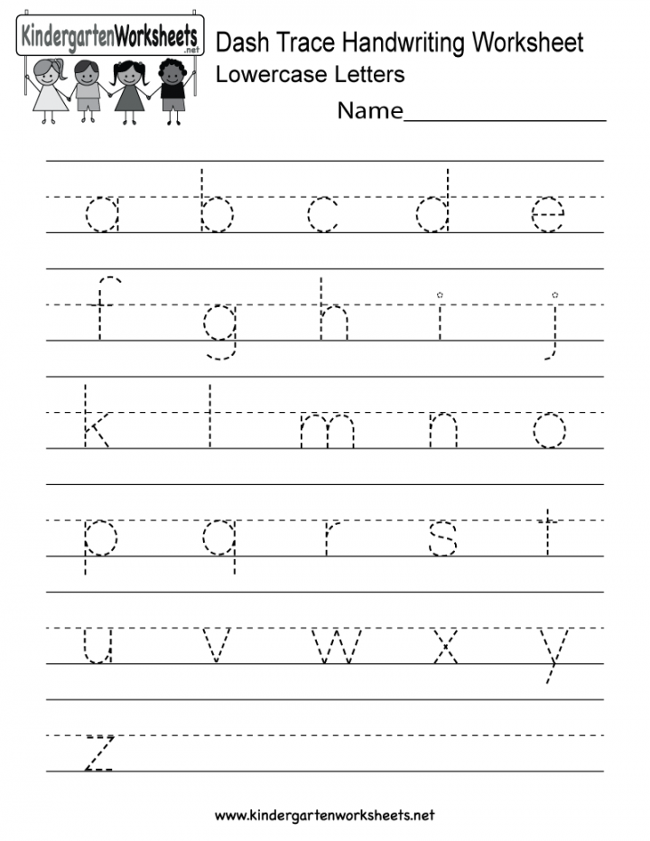 Dash Trace Handwriting Worksheet - Free Kindergarten English  - FREE Printables - Handwriting Free Printable Preschool Worksheets Tracing Letters