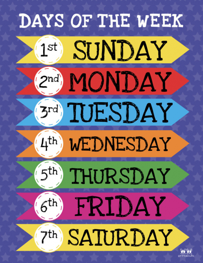 Days of the Week Worksheets & Printables -  Free Pages  Printabulls - FREE Printables - Free Printable Days Of The Week