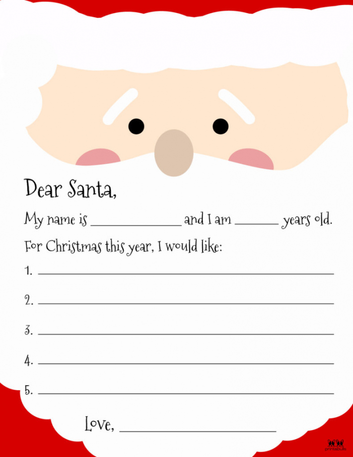 Dear Santa Letter Printables - FREE  Printabulls - FREE Printables - Santa Letter Template Free Printable