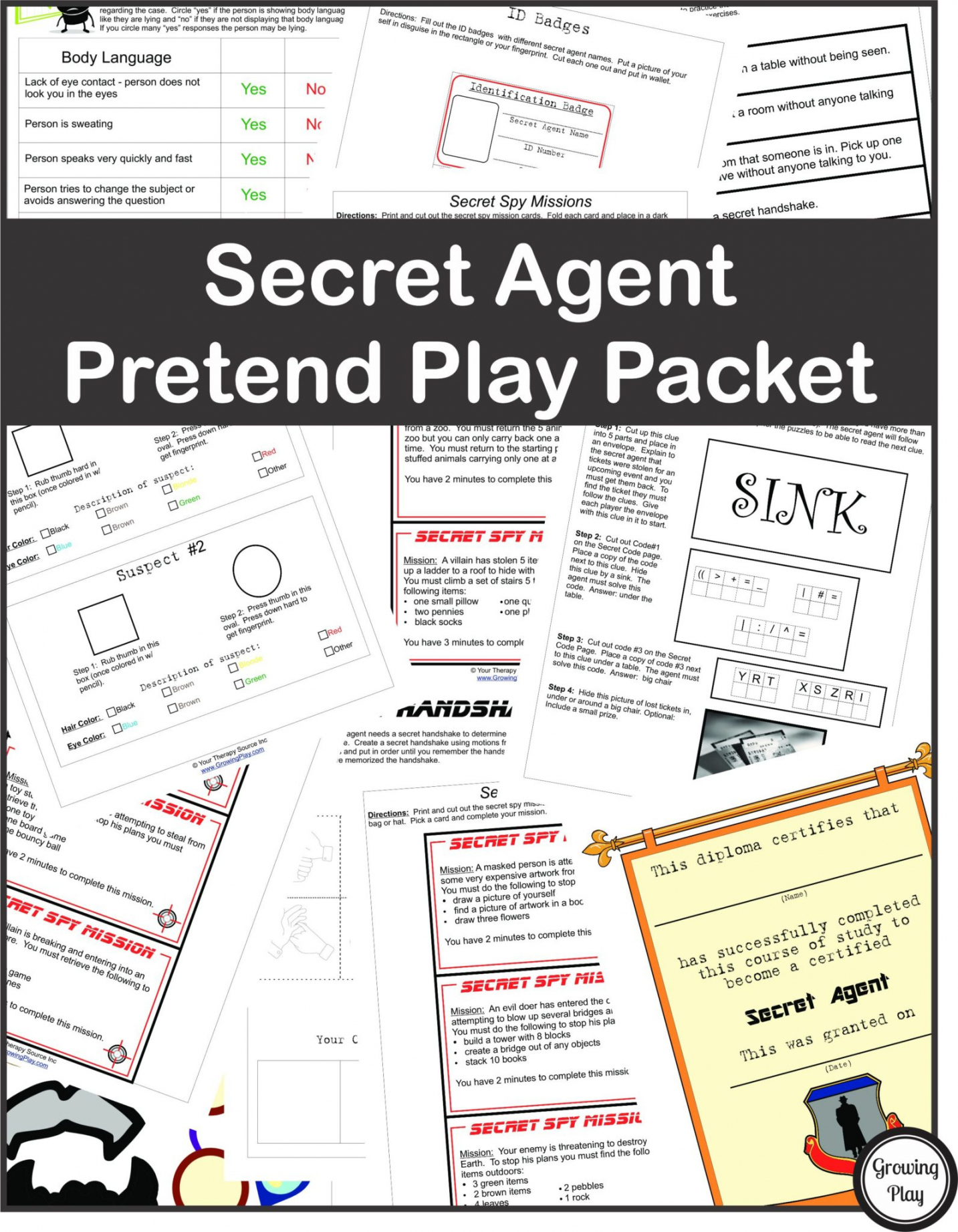Detective Puzzle for Kids - Free Printable - Growing Play - FREE Printables - Free Printable Mystery Games