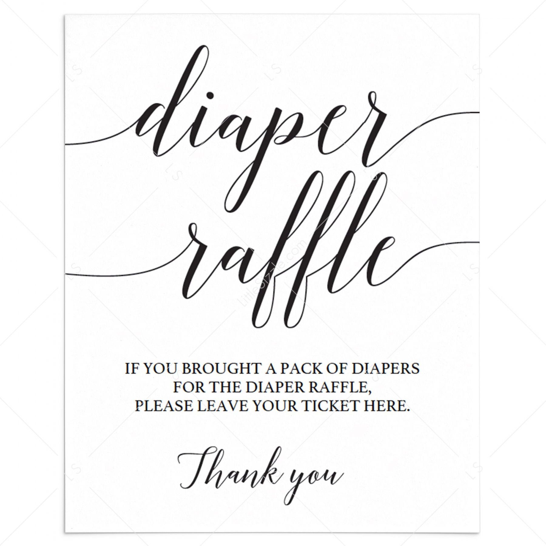 Diaper Raffle Sign for Baby Shower  Editable template - FREE Printables - Diaper Raffle Printable Free