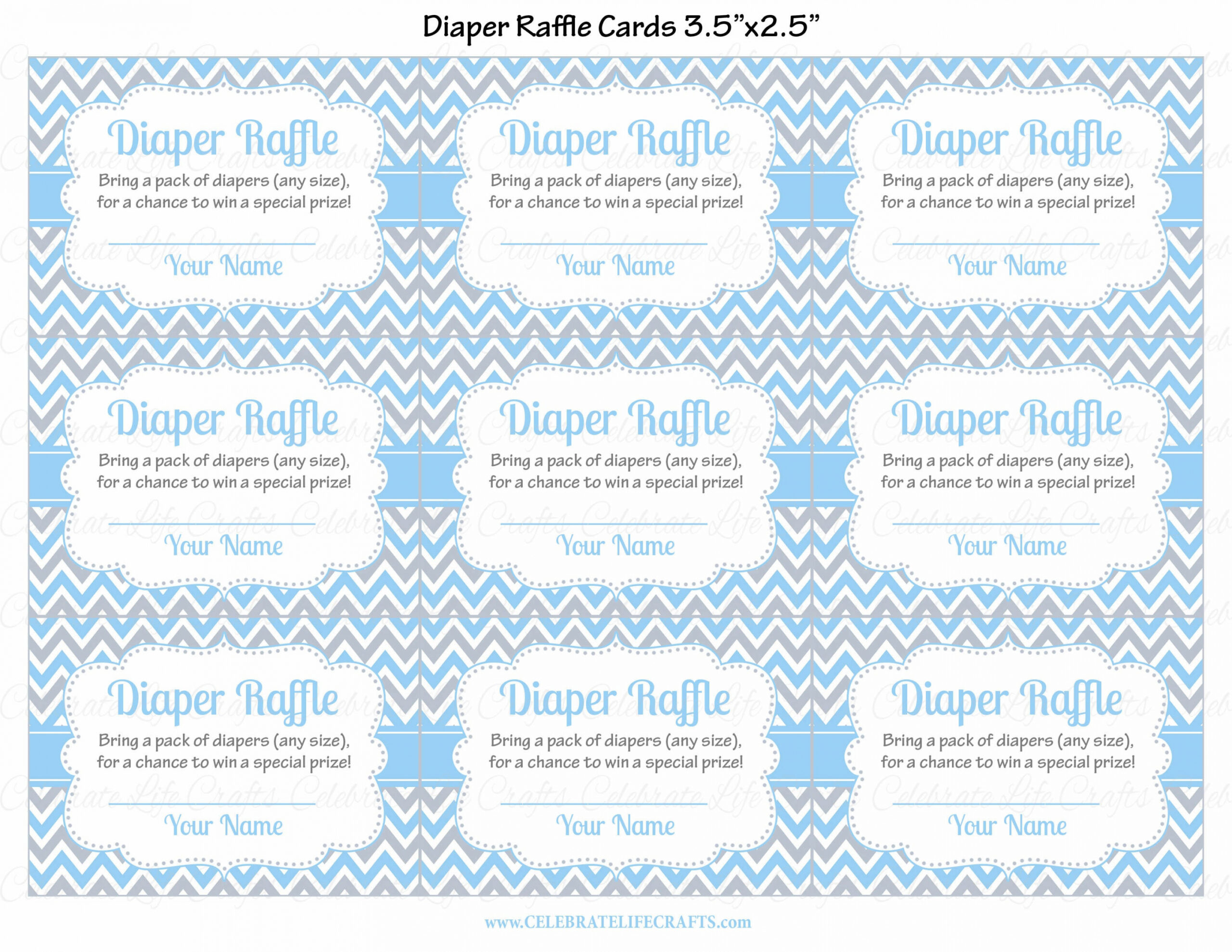Diaper Raffle Tickets & Sign - Printable Blue Gray Bowtie - Little Man Baby  Shower Invitation Inserts - B - FREE Printables - Diaper Raffle Tickets Printable Free