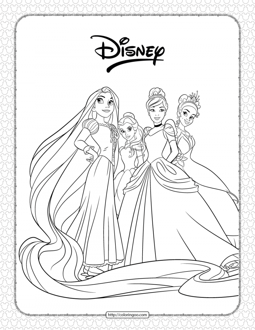 Disney Princesses Pdf Coloring Page  Disney coloring pages  - FREE Printables - Free Printable Coloring Pages Disney Princesses