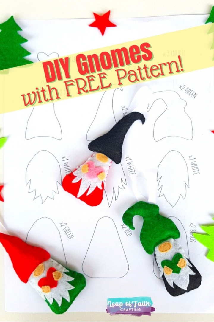 DIY Gnome Ornaments with a FREE Printable Gnome Pattern! - Leap of  - FREE Printables - Free Printable Gnome Pattern