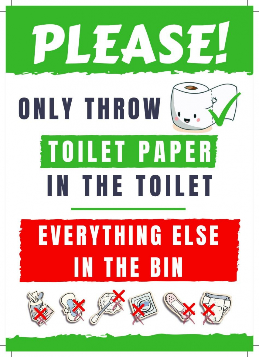 Do Not Flush Sign - FREE PRINTABLE for your Airbnb  Printable  - FREE Printables - Free Printable Do Not Flush Signs