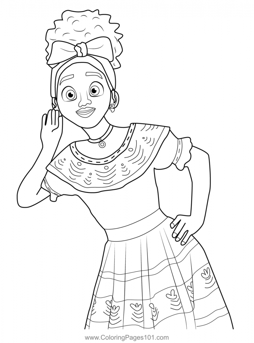 Dolores Encanto Coloring Page for Kids - Free Encanto Printable  - FREE Printables - Encanto Coloring Pages Free Printable