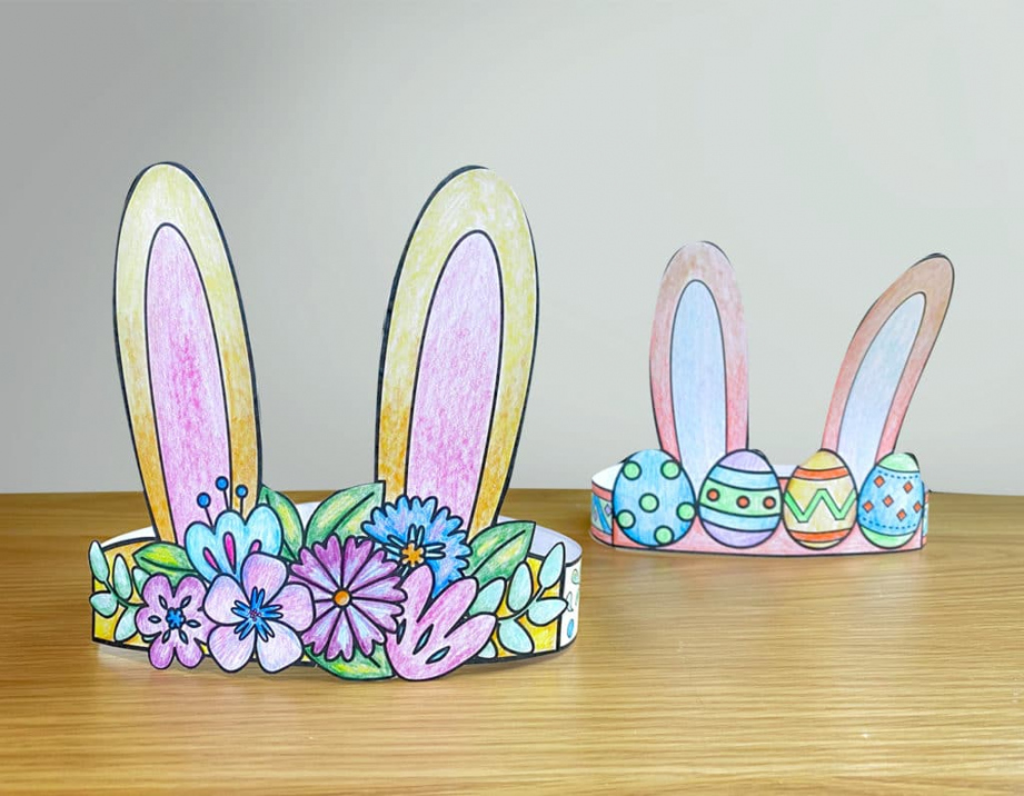 Easter Craft: Make a Bunny Crown in  Steps with Our Free Printable - FREE Printables - Free Printable Easter Crafts