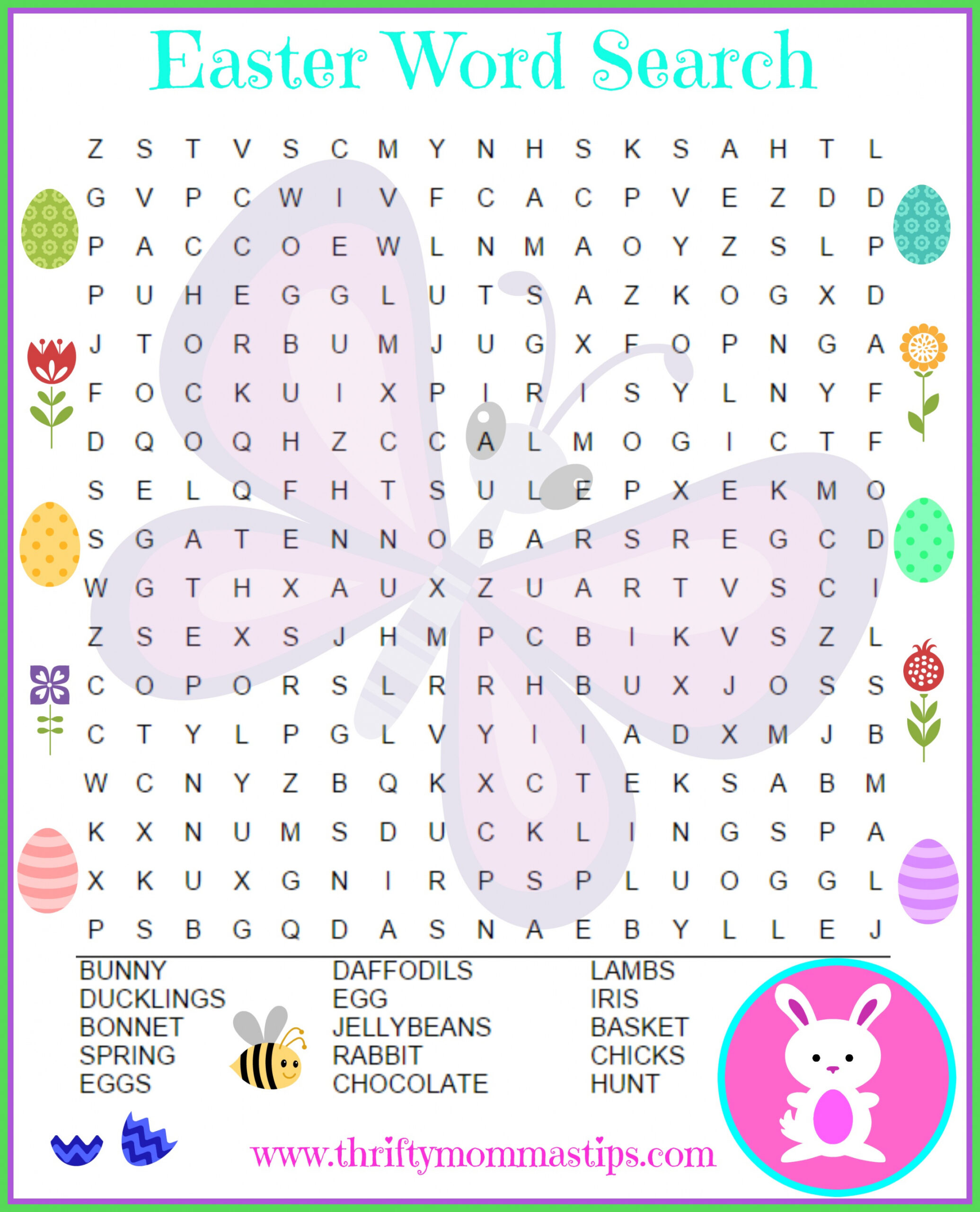 Easter Word Search Free Printable — Thrifty Mommas Tips - FREE Printables - Free Printable Easter Word Search