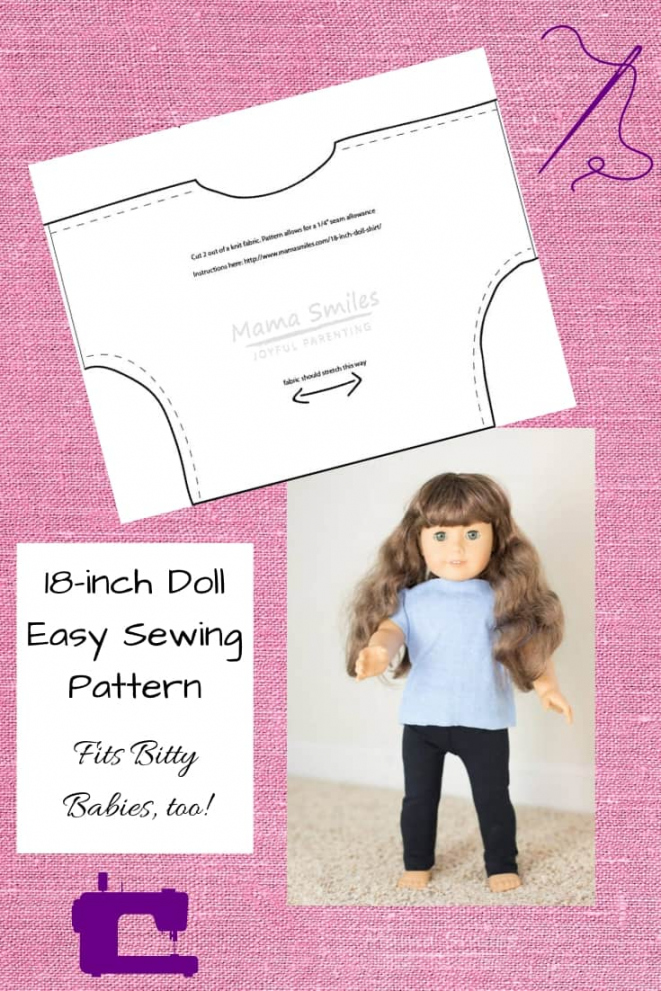 Easy And Free  Inch Doll Printable Shirt Pattern Even Kids Can Sew - FREE Printables - Printable 18 Doll Clothes Patterns Free