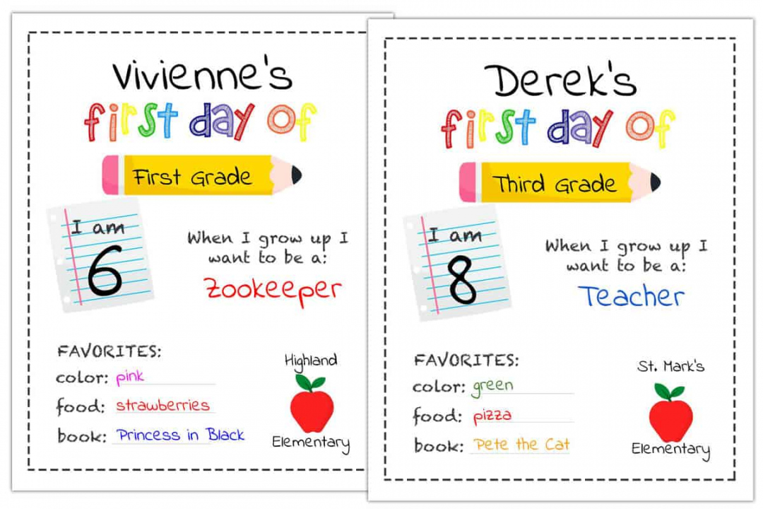 Editable First Day of School Sign Printable  Mrs - First Day Of Kindergarten Free Printable
