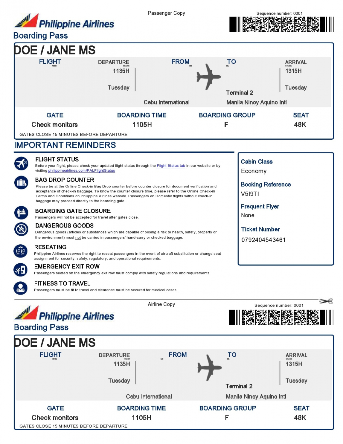 Editable Plane Ticket Templates (Word, PDF) - TemplateArchive - FREE Printables - Printable Free Editable Airline Ticket Template