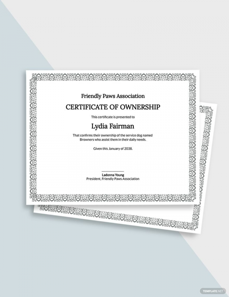 Editable Service Dog Certificate Template - Google Docs, Word  - FREE Printables - Downloadable Free Printable Service Dog Certificate