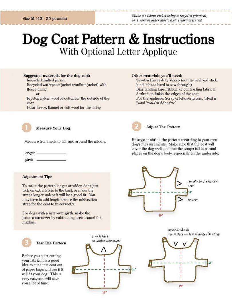 + Elegant Image of Sewing Patterns For Dogs  - FREE Printables - Free Printable Dog Coat Pattern