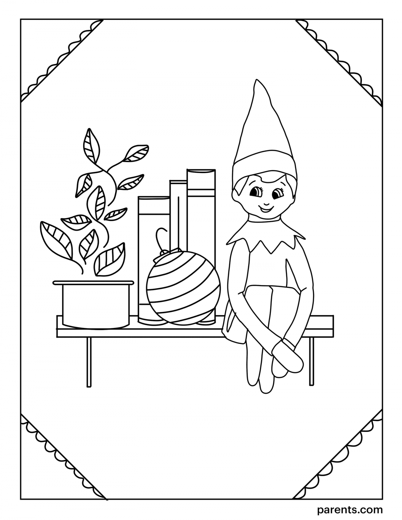 Elf on the Shelf Inspired Coloring Pages for Kids - FREE Printables - Free Printable Elf On The Shelf Coloring Pages