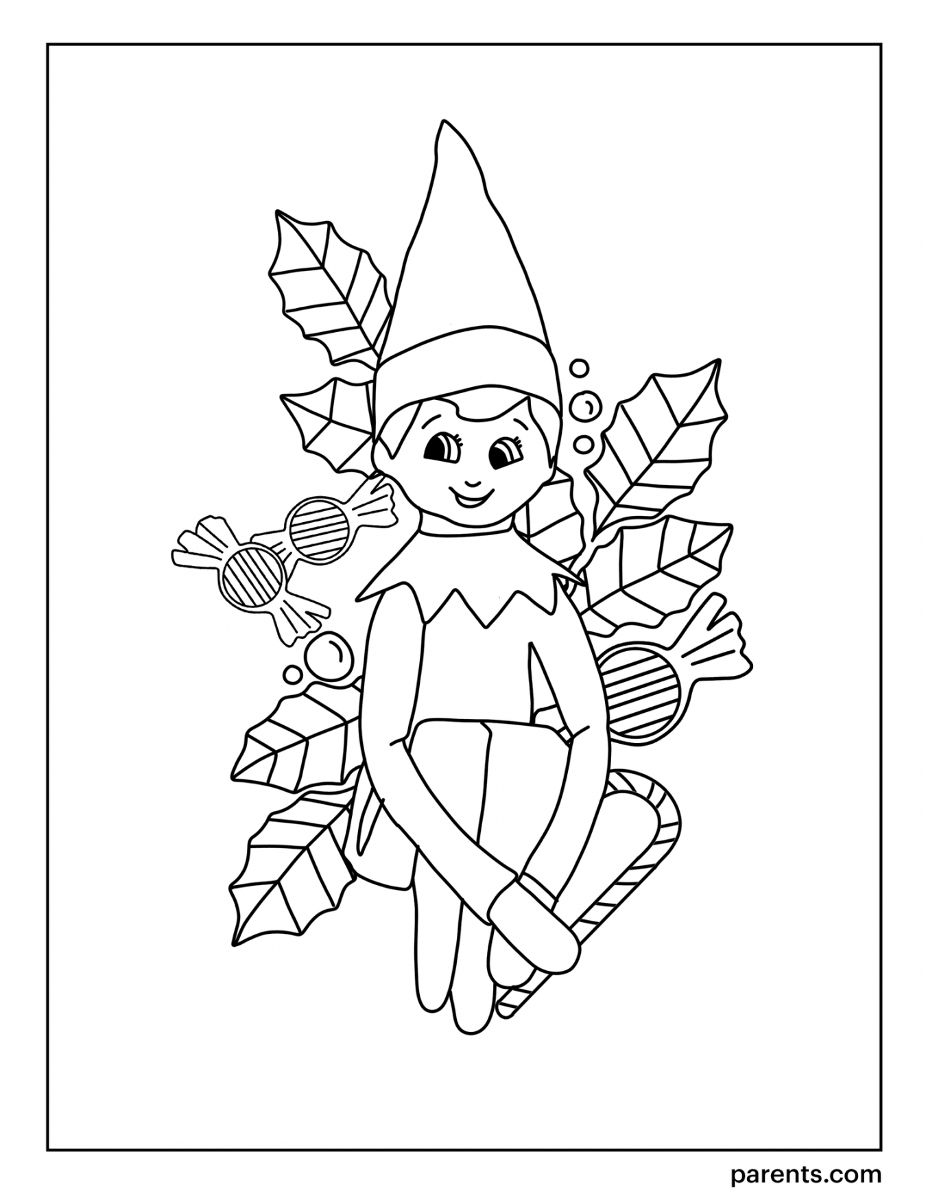 Elf on the Shelf Inspired Coloring Pages for Kids - FREE Printables - Free Printable Elf On The Shelf Coloring Pages