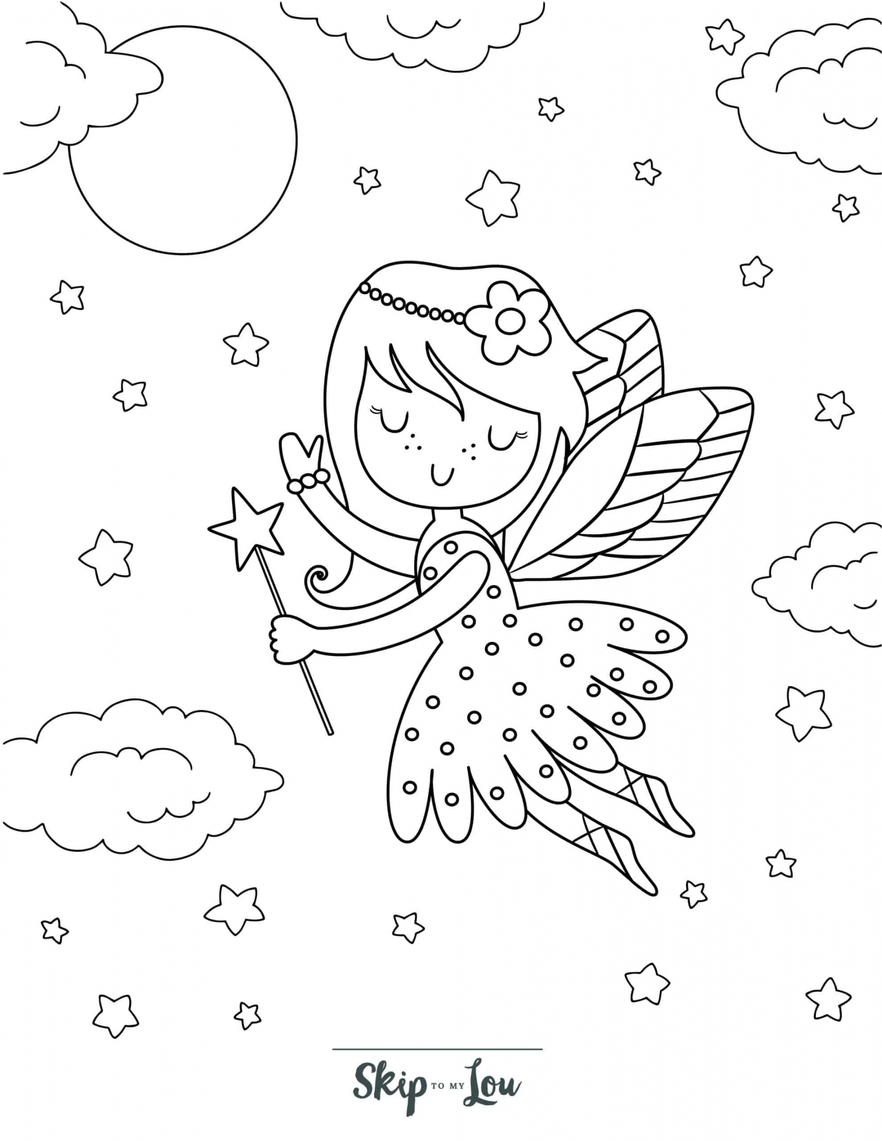 Fairy Coloring Pages - Free Printable Sheets  Skip To My Lou - FREE Printables - Free Printable Fairy Coloring Pages