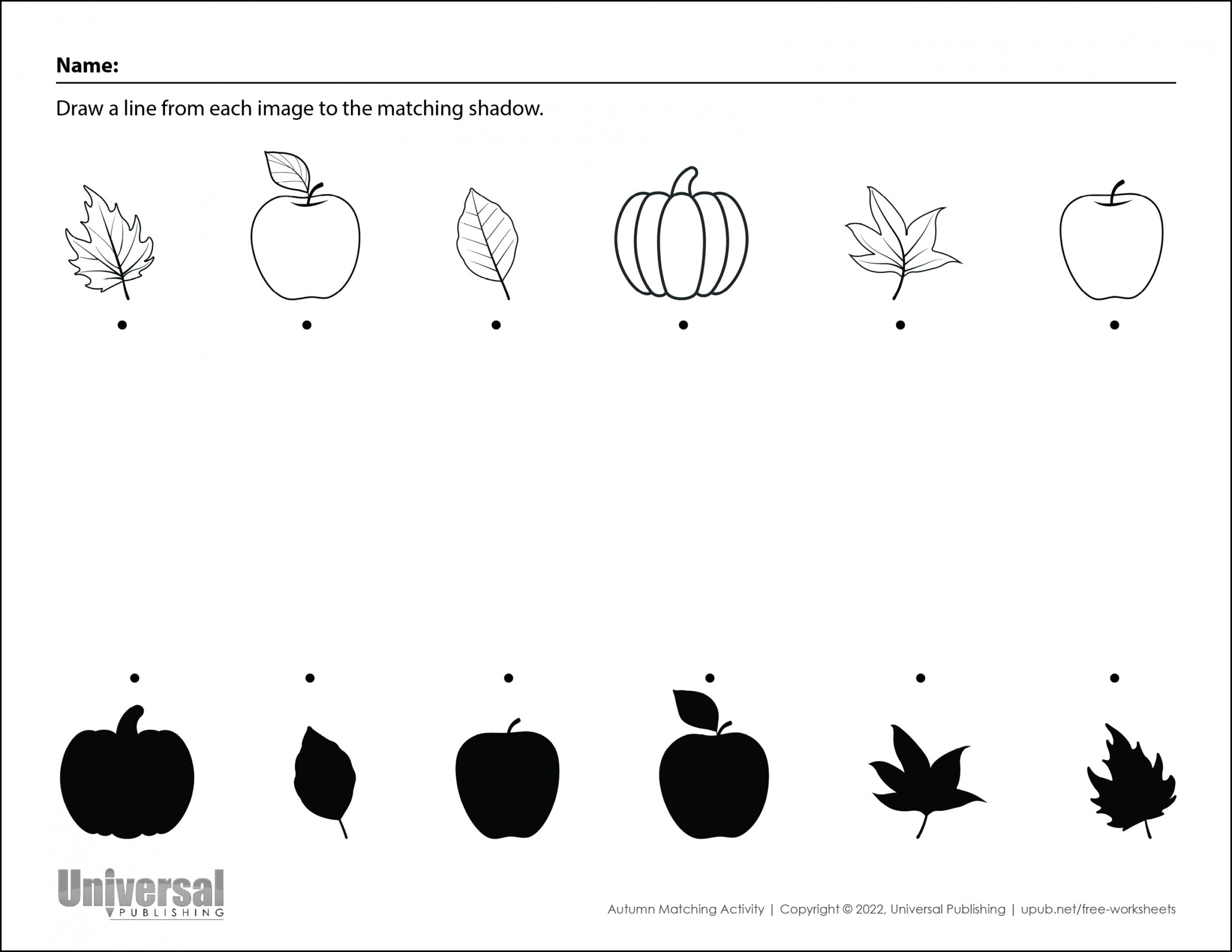 Fall Matching Activity Printable - Universal Publishing Blog - FREE Printables - Free Printable Autumn Printable Activities