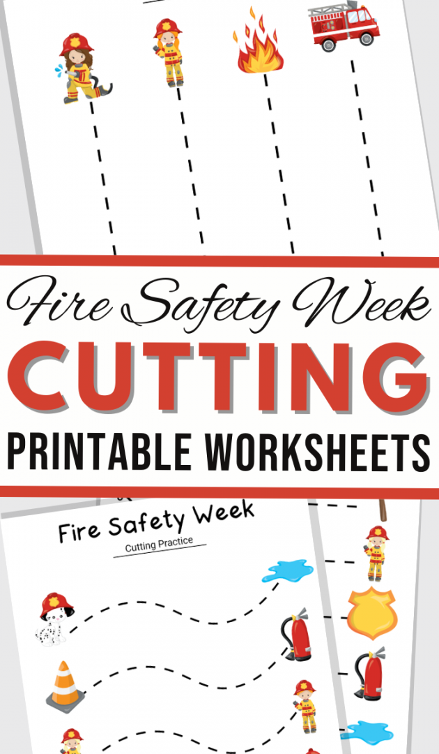 Fire Safety Week Cutting Practice - FREE Printables - Free Printable Fire Safety Worksheets