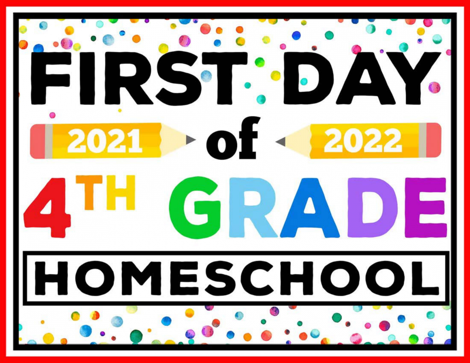 First Day Of th Grade Sign Free  FREE Download - FREE Printables - First Day Of 4th Grade Free Printable