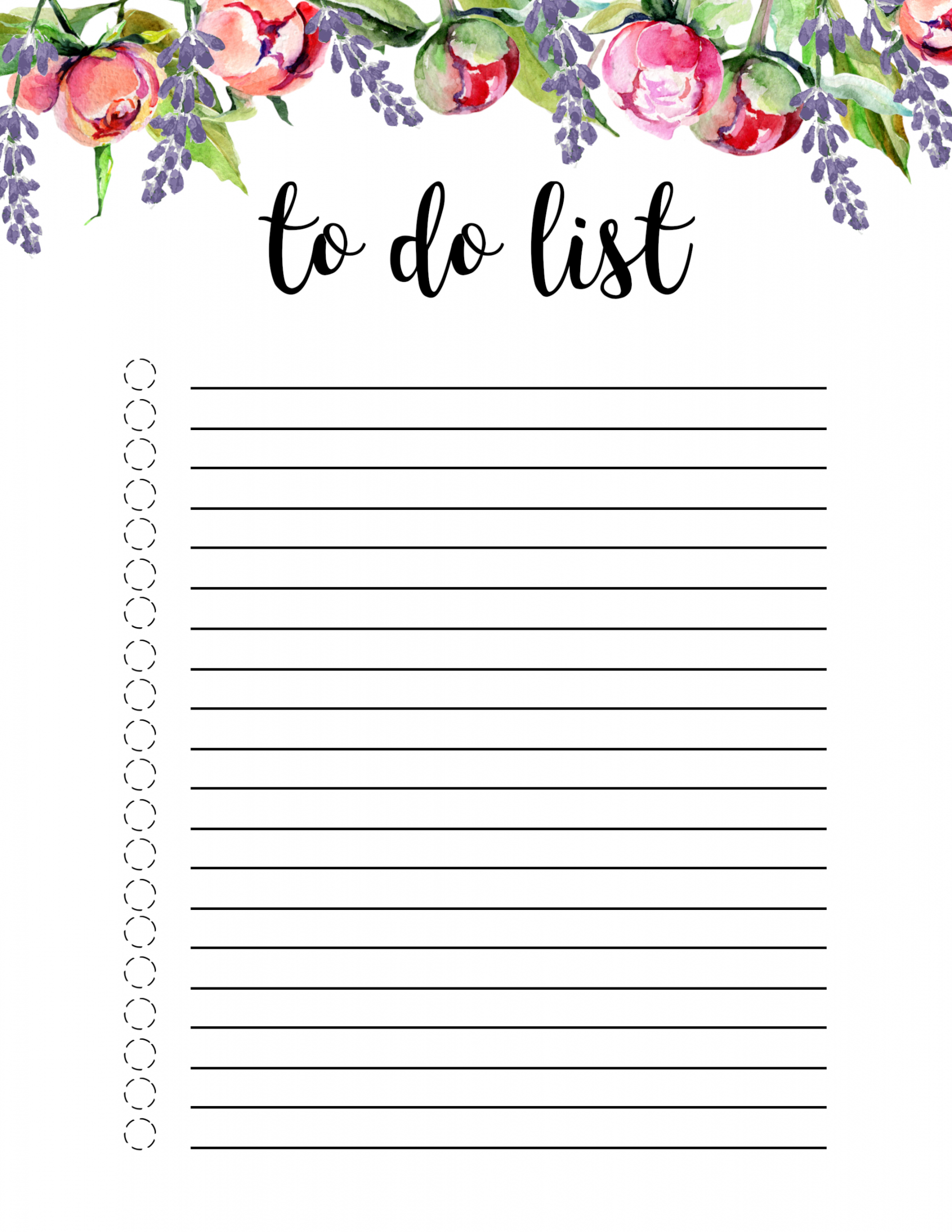 Floral To Do List Printable Template - Paper Trail Design - FREE Printables - Cute Printable To Do List Free