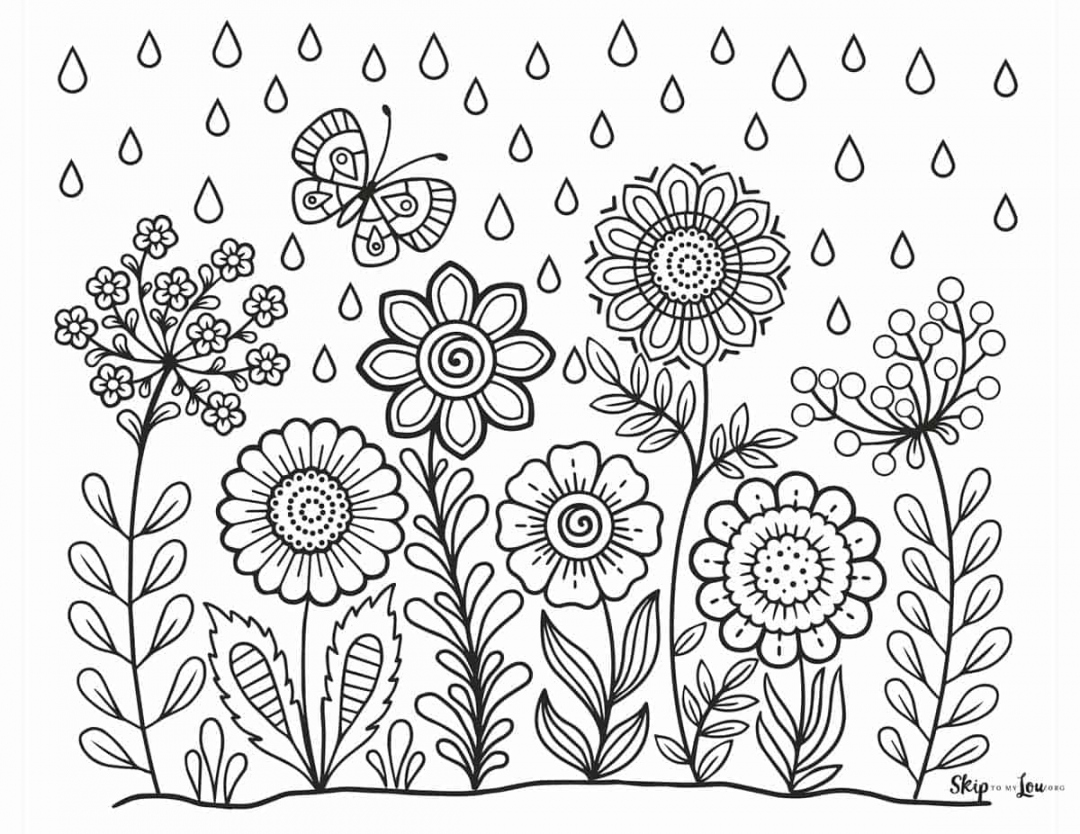Flower Coloring Pages  Skip To My Lou - FREE Printables - Free Printable Flower Coloring Pages